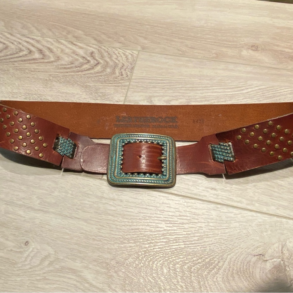 Leatherock genuine leather Wide band Western Festival Boho Belt - Sz M